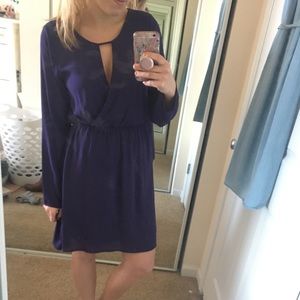Purple Everly Faux Wrap Dress
